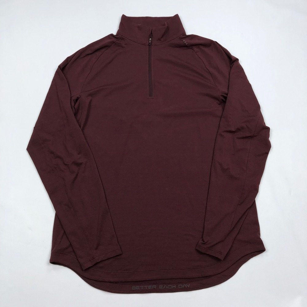 Lululemon Mens Medium Drysense Half-Zip Training Top Maroon Burgundy Pullover